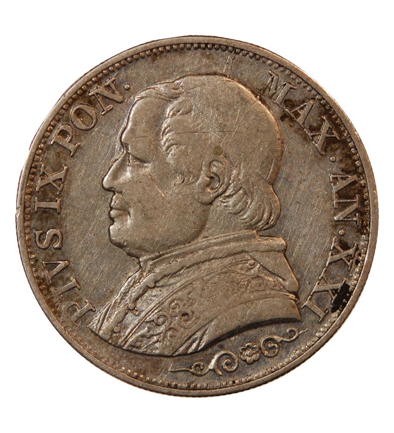 VATICAN, PIE IX - 1 LIRE 1867 ROME AN XXI