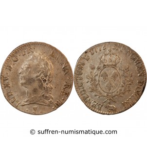LOUIS XV - ECU A LA VIEILLE TETE 1773 PAU