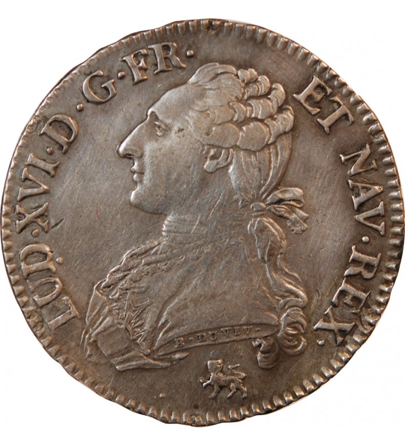 LOUIS XVI - 1/2 ECU AUX BRANCHES D'OLIVIER 1791 A PARIS