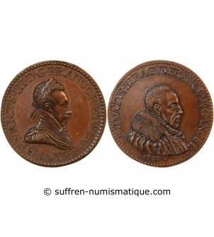 HENRI III, René de Birague - MEDAILLE CUIVRE XVIe siècle