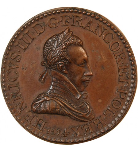 HENRI III, René de Birague - MEDAILLE CUIVRE XVIe siècle