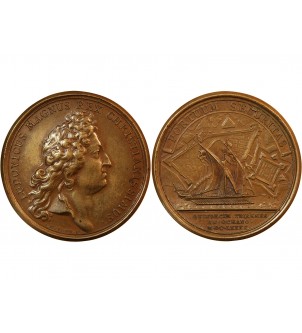 LOUIS XIV - MEDAILLE MAUGER 1690 - Mise à flot de quinze galères 2