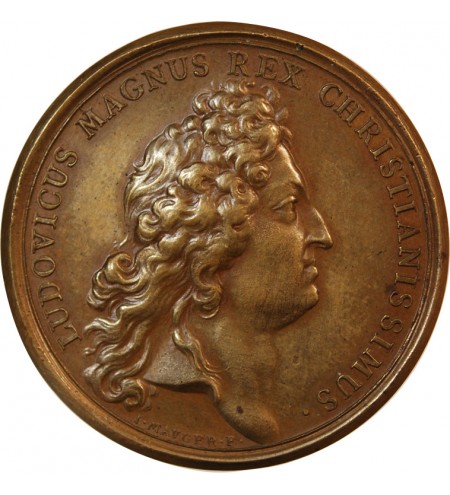 LOUIS XIV - MEDAILLE MAUGER 1690 - Mise à flot de quinze galères