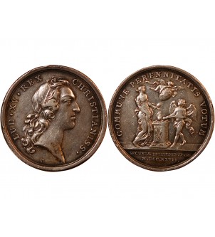 LOUIS XV - MEDAILLE ARGENT 1747 - Second mariage du Dauphin 2