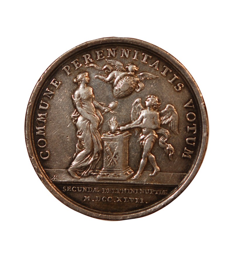 LOUIS XV - MEDAILLE ARGENT 1747 - Second mariage du Dauphin