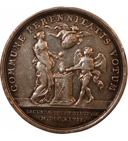 LOUIS XV - MEDAILLE ARGENT 1747 - Second mariage du Dauphin
