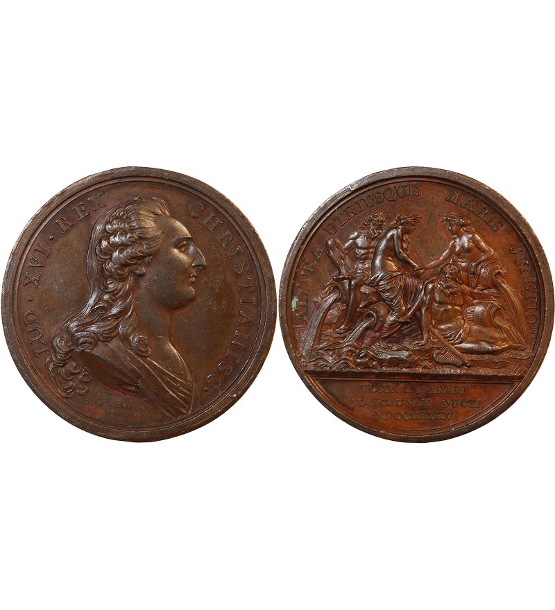 LOUIS XVI - MEDAILLE DUVIVIER 1785 - Canal de la Saône à l'Yonne