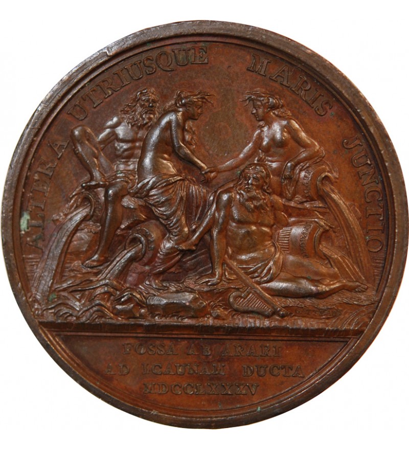 LOUIS XVI - MEDAILLE DUVIVIER 1785 - Canal de la Saône à l'Yonne