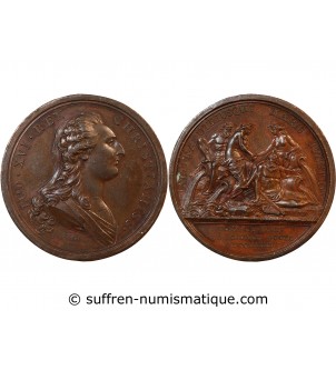 LOUIS XVI - MEDAILLE DUVIVIER 1785 - Canal de la Saône à l'Yonne