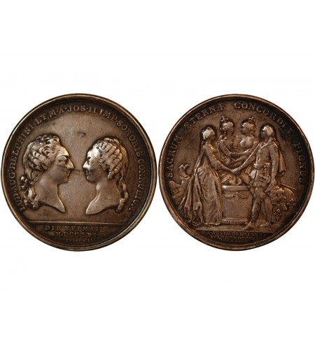 LOUIS XV - MEDAILLE ARGENT 1770 - Mariage du Dauphin avec Marie-Antoinette d'Autriche