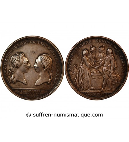 LOUIS XV - MEDAILLE ARGENT 1770 - Mariage du Dauphin avec Marie-Antoinette d'Autriche