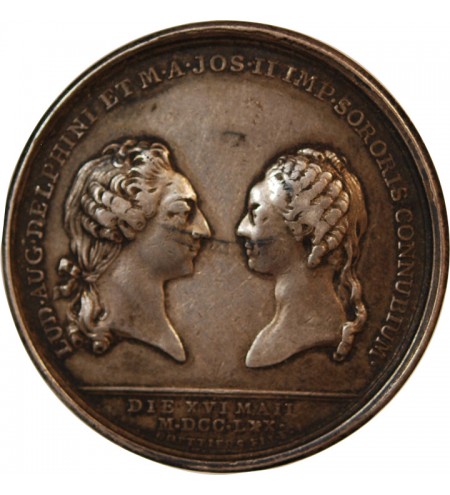 LOUIS XV - MEDAILLE ARGENT 1770 - Mariage du Dauphin avec Marie-Antoinette d'Autriche