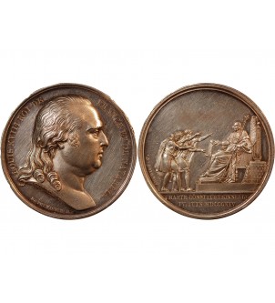 LOUIS XVIII - MEDAILLE ARGENT 1814 - Charte Constitutionnelle 2
