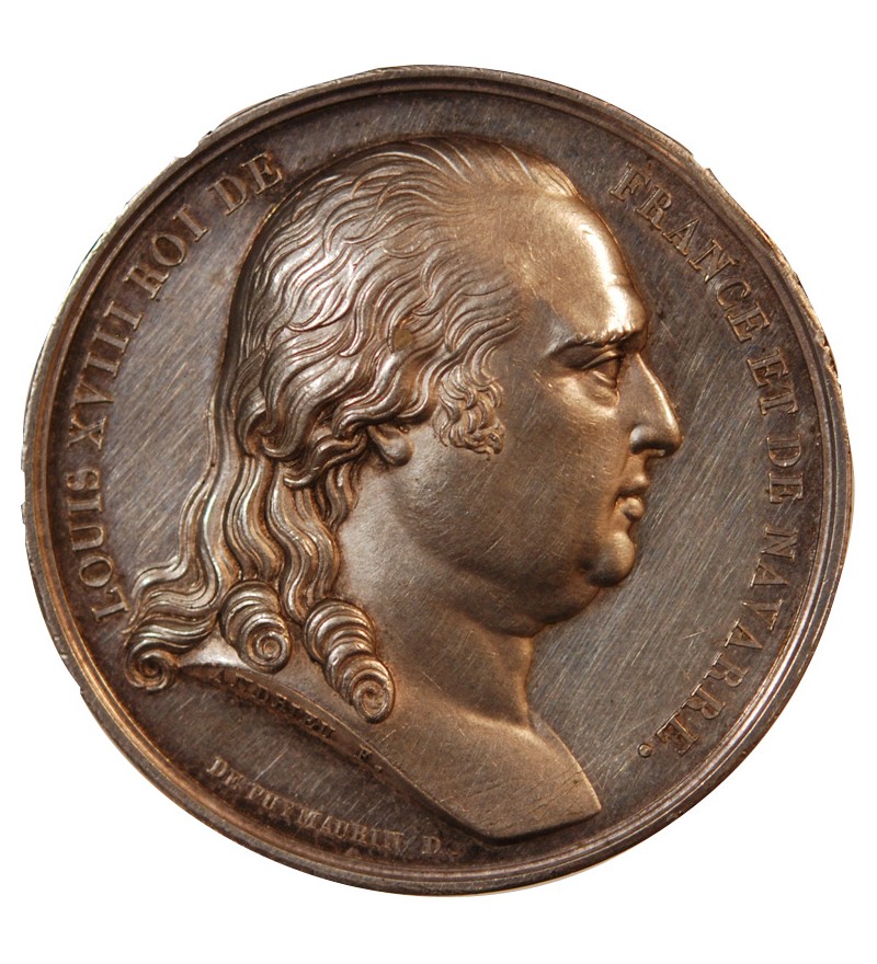 LOUIS XVIII - MEDAILLE ARGENT 1814 - Charte Constitutionnelle
