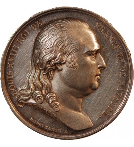 LOUIS XVIII - MEDAILLE ARGENT 1814 - Charte Constitutionnelle