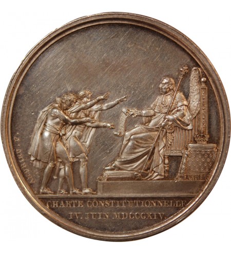 LOUIS XVIII - MEDAILLE ARGENT 1814 - Charte Constitutionnelle