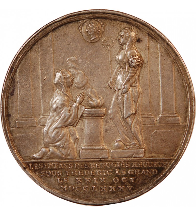 PRUSSE - MEDAILLE ARGENT 1785 - Centenaire de l'accueil des Huguenots français