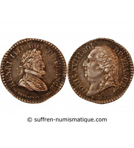 LOUIS XVIII - PETITE MEDAILLE ARGENT - Henri IV