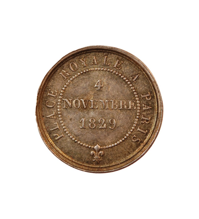 CHARLES X - PETITE MEDAILLE ARGENT 1829 - Statue de Louis XIII Place Royale