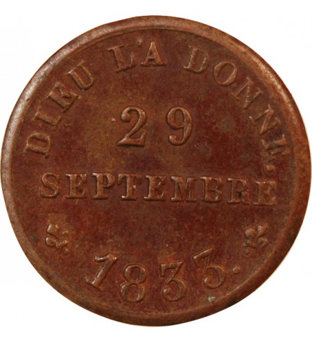 HENRI V - PETITE MEDAILLE BRONZE 1833 - Roi de France