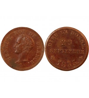 HENRI V - PETITE MEDAILLE BRONZE 1833 - Roi de France 2