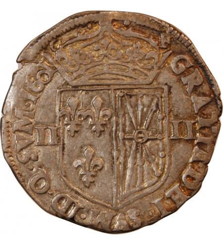 HENRI IV - 1/4 ECU DE NAVARRE ARGENT 1601 SAINT-PALAIS