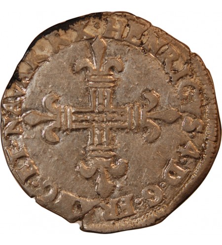 HENRI IV - 1/4 ECU DE NAVARRE ARGENT 1601 SAINT-PALAIS