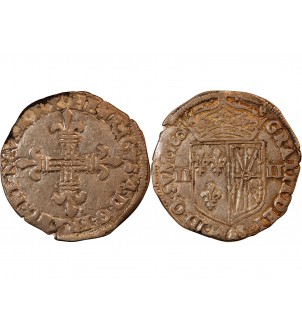 HENRI IV - 1/4 ECU DE NAVARRE ARGENT 1601 SAINT-PALAIS 2
