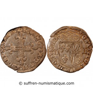 HENRI IV - 1/4 ECU DE NAVARRE ARGENT 1601 SAINT-PALAIS