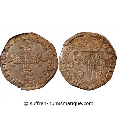 HENRI IV - 1/4 ECU DE NAVARRE ARGENT 1601 SAINT-PALAIS