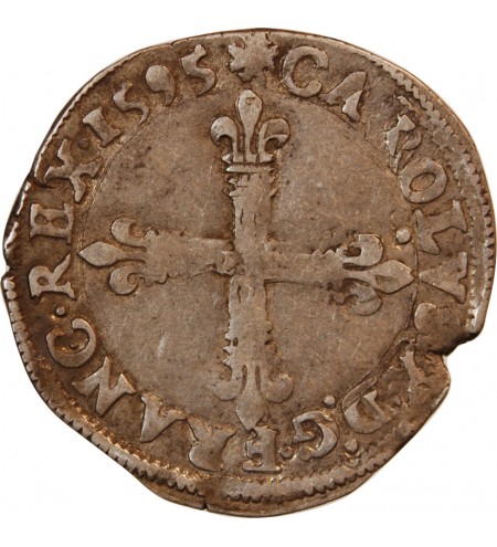 CHARLES X, CARDINAL DE BOURBON - 1/4 ECU ARGENT 1595 NANTES