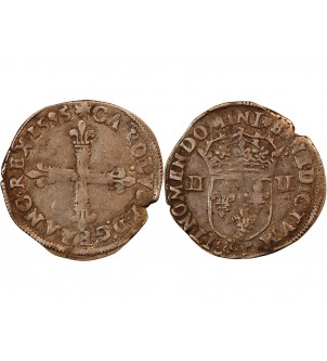 CHARLES X, CARDINAL DE BOURBON - 1/4 ECU ARGENT 1595 NANTES 2