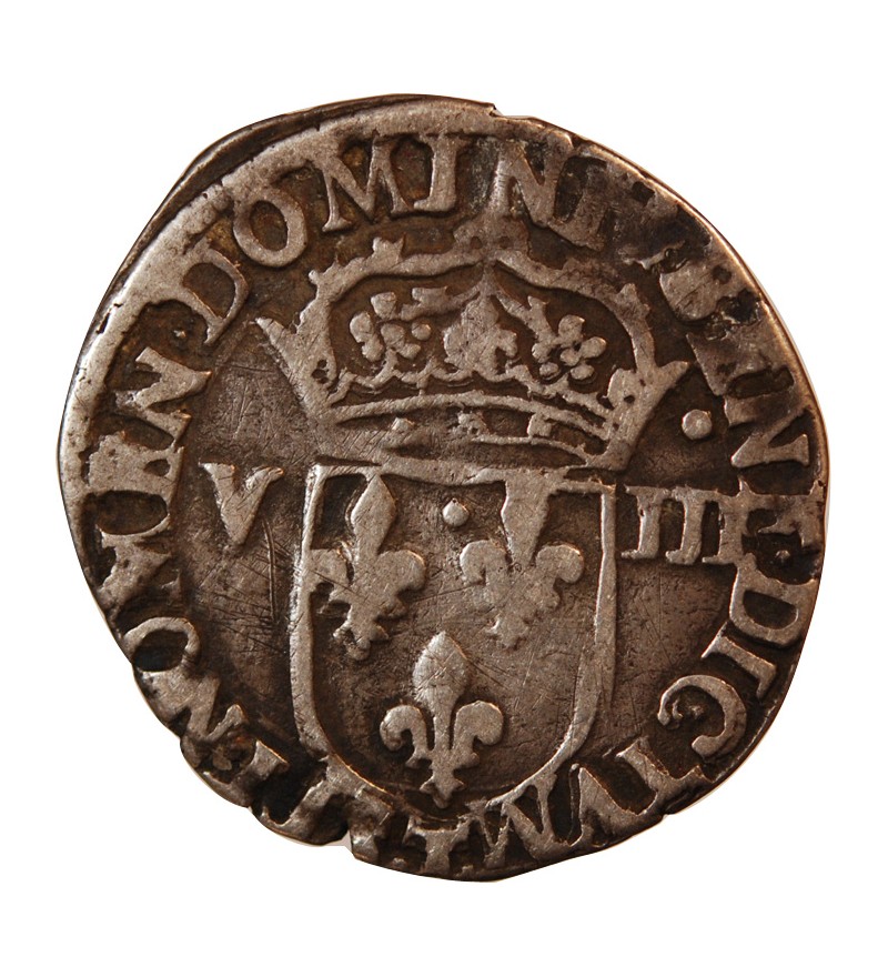 CHARLES X, CARDINAL DE BOURBON - 1/8 ECU ARGENT 1597 NANTES