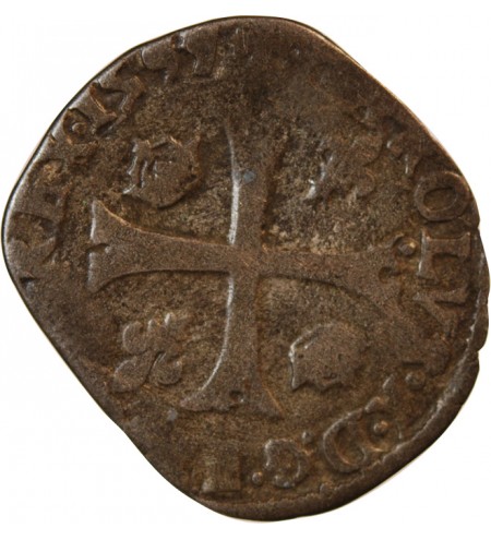 CHARLES X, CARDINAL DE BOURBON - DOUZAIN AUX DEUX C 1597 NANTES