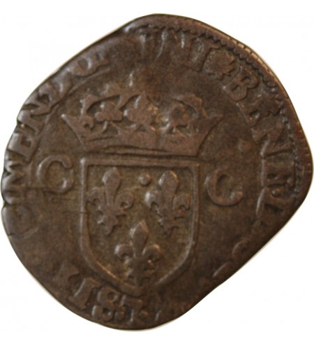 CHARLES X, CARDINAL DE BOURBON - DOUZAIN AUX DEUX C 1597 NANTES