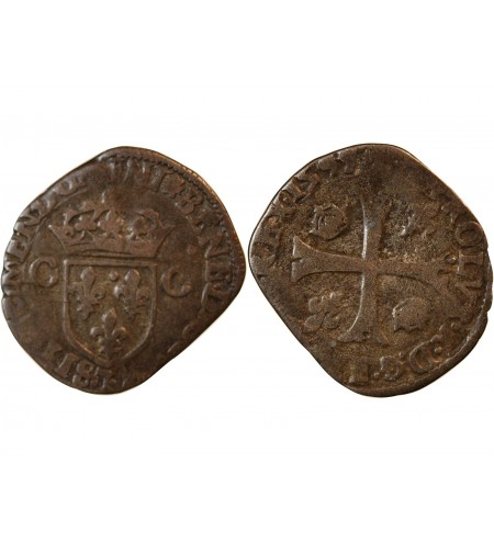 CHARLES X, CARDINAL DE BOURBON - DOUZAIN AUX DEUX C 1597 NANTES