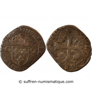 CHARLES X, CARDINAL DE BOURBON - DOUZAIN AUX DEUX C 1597 NANTES