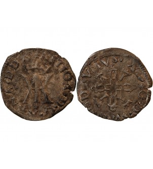 NAVARRE-BÉARN, Antoine de Bourbon et Jeanne d'Albret (1555-1562) – LIARD - étoile sous monogramme 2