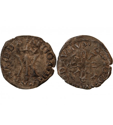 NAVARRE-BÉARN, Antoine de Bourbon et Jeanne d'Albret (1555-1562) – LIARD - étoile sous monogramme