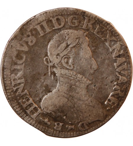 NAVARRE-BÉARN, Henri III de Navarre – TESTON ARGENT 1573 PAU