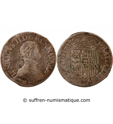 NAVARRE-BÉARN, Henri III de Navarre – TESTON ARGENT 1573 PAU