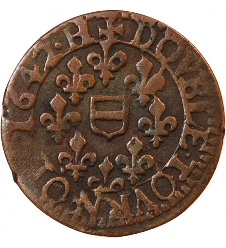 BERRY, PRINCIPAUTÉ DE BOISELLE-HENRICHEMONT, Maximilien III François de Béthune – DOUBLE TOURNOIS 1642