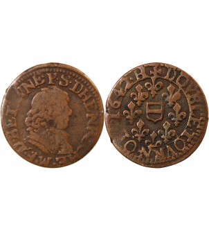 BERRY, PRINCIPAUTÉ DE BOISELLE-HENRICHEMONT, Maximilien III François de Béthune – DOUBLE TOURNOIS 1642 2