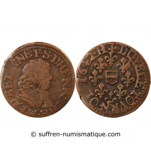 BERRY, PRINCIPAUTÉ DE BOISELLE-HENRICHEMONT, Maximilien III François de Béthune – DOUBLE TOURNOIS 1642