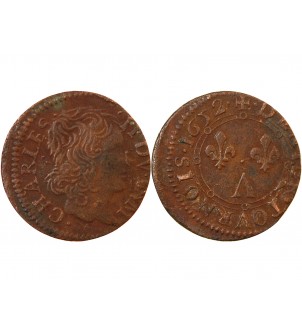 ARDENNES, PRINCIPAUTÉ D'ARCHES-CHARLEVILLE, Charles Ier de Gonzague – DENIER TOURNOIS 1652 - R2 2