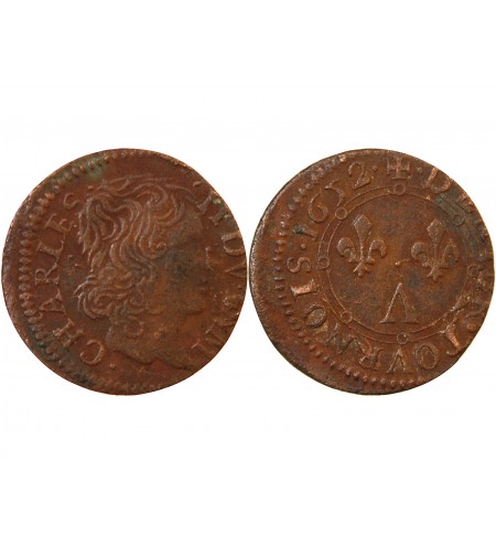 ARDENNES, PRINCIPAUTÉ D'ARCHES-CHARLEVILLE, Charles Ier de Gonzague – DENIER TOURNOIS 1652 - R2