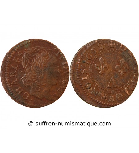 ARDENNES, PRINCIPAUTÉ D'ARCHES-CHARLEVILLE, Charles Ier de Gonzague – DENIER TOURNOIS 1652 - R2