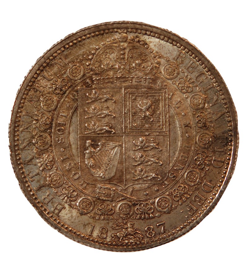 GRANDE-BRETAGNE, VICTORIA - 1/2 CROWN ARGENT 1887