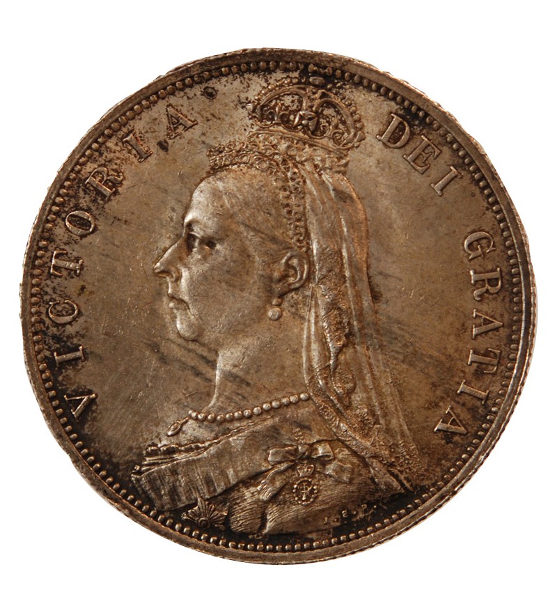 GRANDE-BRETAGNE, VICTORIA - 1/2 CROWN ARGENT 1887