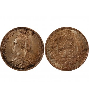 GRANDE-BRETAGNE, VICTORIA - 1/2 CROWN ARGENT 1887 2